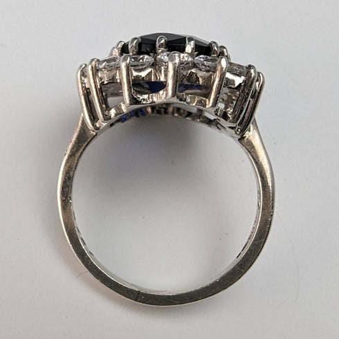 vintage jewelry blue stone sterling silver ring